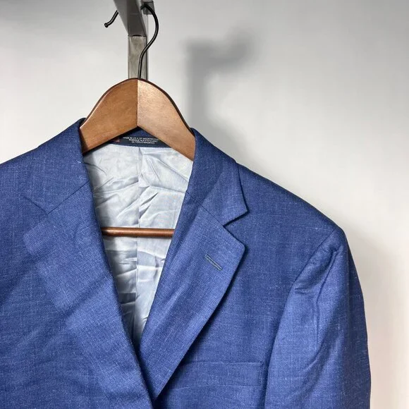 NWT WALTER MORTON 40R Royal Blue 2 Btn Worsted Wool Blazer Made in USA - Picture 2 of 7